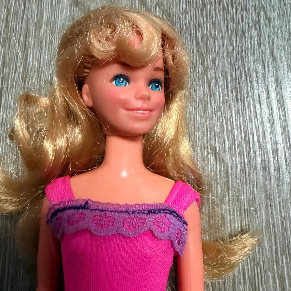 Vintage 1978 Mattel Barbie Doll Philippines Pink Bodysuit Purple Shorts Blonde